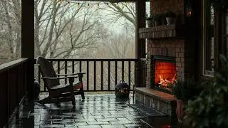 Слухати дощ біля каміну. Відео для відпочинку. Осіння атмосфера. Камін і звук дощу