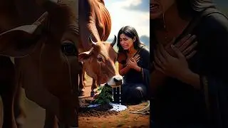 The Girl the Red Cow & the Hidden Shivling 🕉️🐍 | Magical Devotional Adventure #ai #viral #shortvideo
