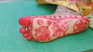 आलते मेंहदी डिजाइन #mehndi 👣🌹👣🌿♥️🌿