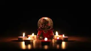 Christmas Snow Globe with Candle Light | Cozy Holiday Background Stock Footage