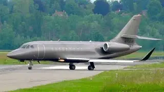 Dassault Falcon 2000 N714JB Take-Off at Bern
