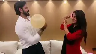 Sreesanth and deepika kakar cute balloon fight