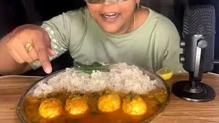 Egg curry with rice and 🌶️ 🍋 | Let’s eat with me SM | Indian mukbang 