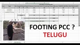 HOW TO CALCULATE FOOTING PCC QUANTITIES? IN TELUGU