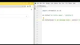 Learn Streamlit Title API  st.title