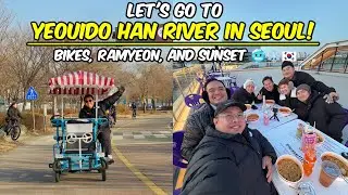 Han River Seoul Vlog 🇰🇷❄️ | Bike Ride, Ramyeon & Sunset with Friends