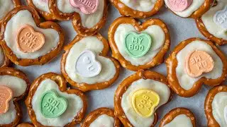 Easy Candied Pretzel Hearts