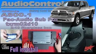 AudioControl a800 1  sub pro and the new AC Ram subwoofer fiberglass box txrm02d10 full install