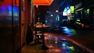 Rainy City Jazz 🎷 Smooth Jazz for Study & Work ☔ Neon Nights Vibes