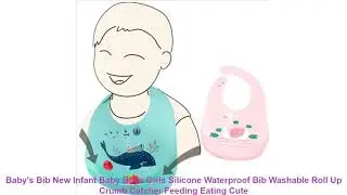 Baby's Bib New Infant Baby Boys Girls Silicone Waterproof Bib Washable Roll Up Crumb Catcher Feedin