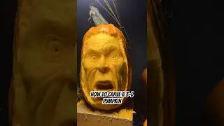 Carving a 3D Pumpkin Face Step-by-Step! 🎃🔥 #PumpkinSculpting #halloween #pumkincarving #ideas