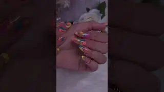 colorful nails art design 🌈