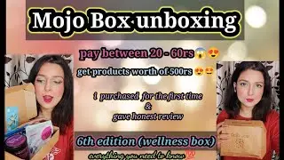Unboxing and review of mojobox|| 6th edition|| || wellness box ||only 60rs🤩|| MOJO BOX 😍