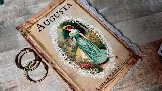 Beginning a new #Junkjournal #ringbound &ldquo;Augusta&rdquo;A story of love & Redemption💙💜 A DTP @Paperomia