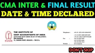 CM🅰️ INTER AND FINAL RESULT DATE AND TIMEING 😱