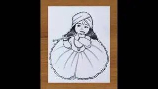 Easy cute baby krishna drawing #drawing #art #shorts