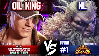 SF6 ▰ OIL KING (#2 Rank Terry) vs NL (#1 Rank Akuma) ▰ High Level Gameplay
