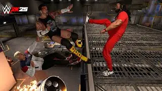 Roman Reigns attacks Cody Rhodes and CM Punk at Backstage - WWE Gameplay