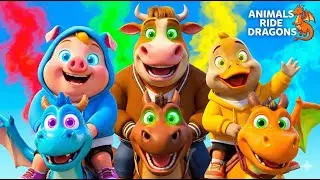 Animals Dragons Ride | Animal Sounds Song Kids TV | Zoo Safari Jungle Farm Animal Sounds Song Fun