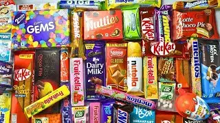 Satisfying video ASMR Unboxing GIANT Sweets chocolate and Rainbow Gems with Cutting Candy 