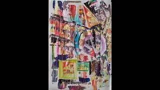 K&uuml;nstler Vladimir Nikolski. Malunterricht.  Acrylfarbe mit Spachtel