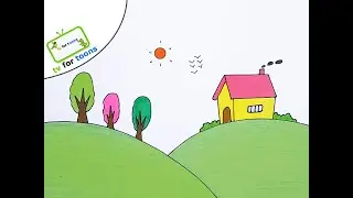 landscape drawing for kids | scenery drawing | hut drawing | drawing | drawing for kids | kids art