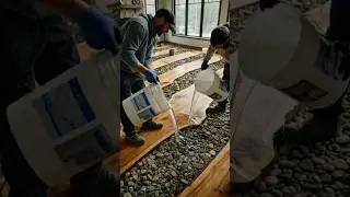 They Built a Forest River Floor Inside the House | Wood & Epoxy Transformation #shorts