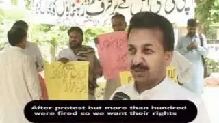Pakistan Labour Voices: Protest camp by telecommunication workers in Lahore