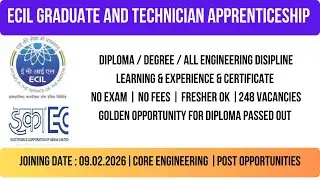 📢ECIL APPRENTICESHIP | 🎯NO EXAM | 🔊NO INTERVIEW | 🔔PSU Jobs 2026 | 🎓 ENGINEERS &ndash; DON&rsquo;T MISS THIS