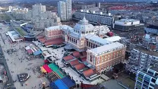 Scheveningen drone stock footage