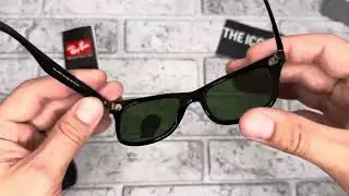 Солнцезащитные очки Ray Ban Wayfarer Liteforce черные глянцевые с тёмно зелёной линзой