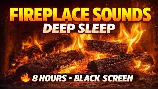 Cozy Fireplace Sounds 🔥 8 Hours &bull; Black Screen for Sleep & Relaxation