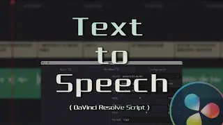 Unlock Instant Voiceovers: DaVinci Resolve Studio Text to Speech(TTS) Plugin!