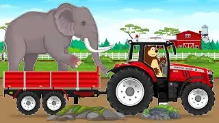 Tractor vs Giant Weight 🚜🐘 | Tough Transport Mission | Funny Construction Animation