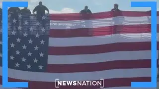 Гигантский флаг США развевается на месте убийства Чарли Кирка | Элизабет Варгас Репортаж