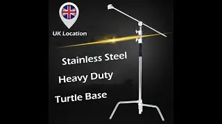 Heavy Duty Turtle Base 3m C-Stand w/ 50'' Boom Arm Gobo Grip Head 128cm Crossbar