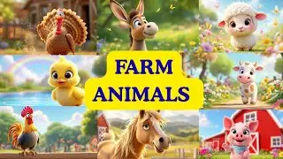 Farm Animals Song for Kids | Chickens, Donkey, Sheep, Rooster, Pig, Duck, Turkey, Cow & Horse