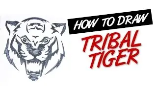 How to draw tribal tiger tattoo design #5