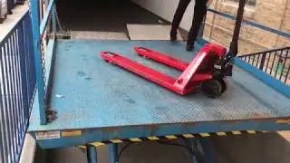 Hydraulic Pit Mount Dock Lift in Use