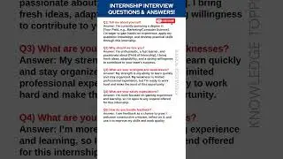 Internship Interview Questions and Answers