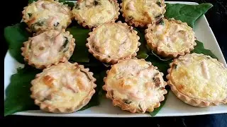 ميني كيش بسمك السلمون و السبانخ لذيذ وصحي Quiche au saumon et les épinards