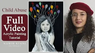 Acrylic Painting on the Subject of Child Abuse ⛔️ Full Video; Art Vlog