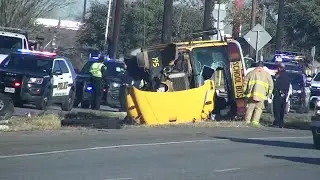 4 hospitalized after SWISD school bus crashes with 33 students on board, officials say