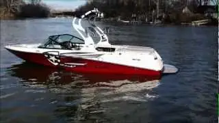 2012 Sport Nautique 200- Red Metallic/ Silver Cloud/ Onyx Black On Water