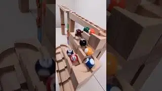marble Run Race ASMR&nbsp;#182&nbsp;Wooden Wave Course Colorful Marbles&nbsp;#marblerun&nbsp;#marblerunrace&nbsp;#asmr