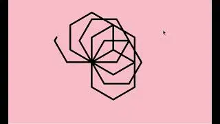Python Turtle: Hexagon Rotated about a Fixed Point