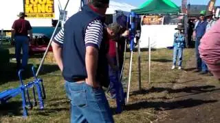 Putting star posts in and pulling them out at AgQuip