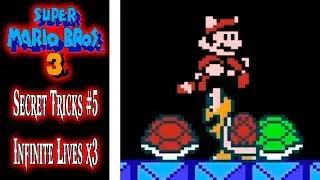 Super Mario Bros 3 (NES) - Secret Tricks #5, Infinite Lives (x3)