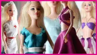 come fare 5 VESTITINI X LA TUA BARBIE (facili facili e senza cuciture!!!)