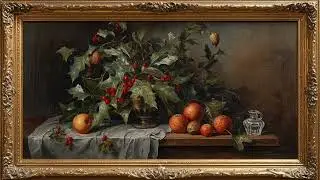 Artistic Frame TV | Holly Christmas | Oranges | Winter |Oil Painting Artwork Screensaver Wallpaper  